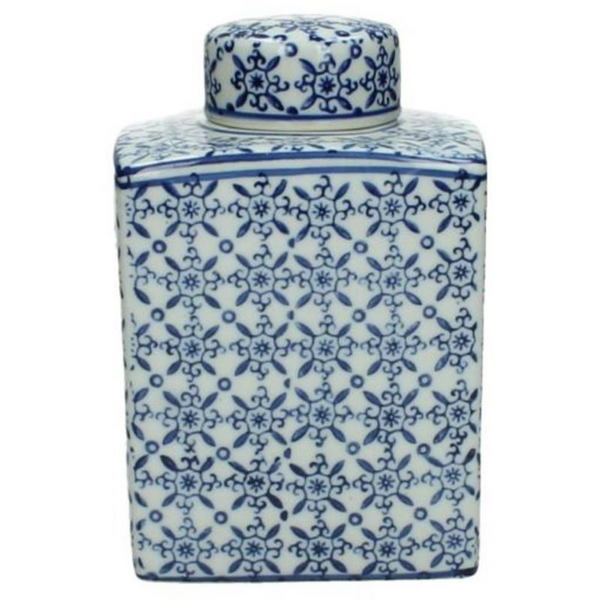 Blue Porcelain Jar 17cm - The Irish Country Home